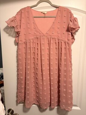 entro Dusty Rose V-Neck Babydoll Top